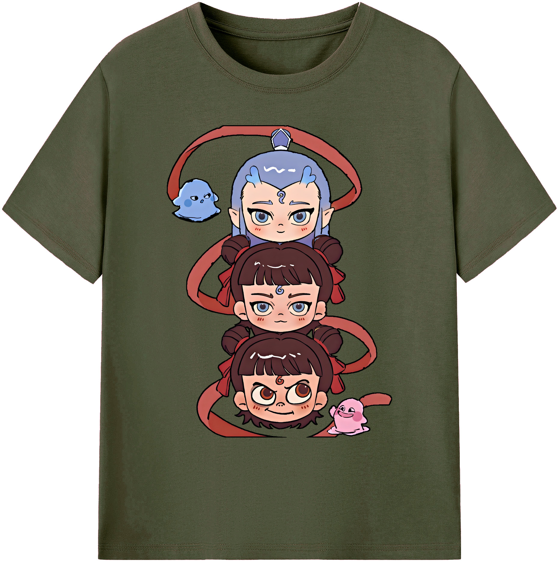 （画像用） Ne Zha 2 ナタ 魔童の大暴れ 綿100％ メンズ半袖Tシャツ｜肌触りやわらか＆通気性